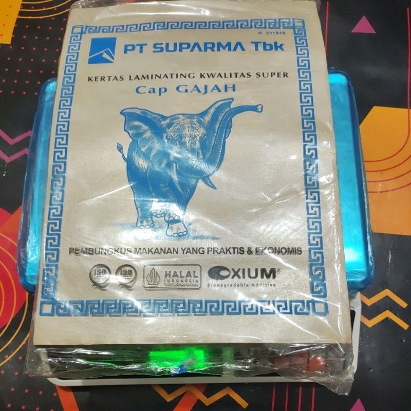 

Kertas Bungkus Laminasi Cap Gajah Biru (kecil), isi 250 pcs