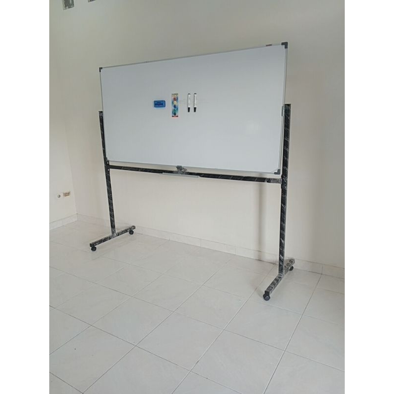 

Whiteboard / Papan tulis DAIKI Magnetic Double face stand 90x150 Cm