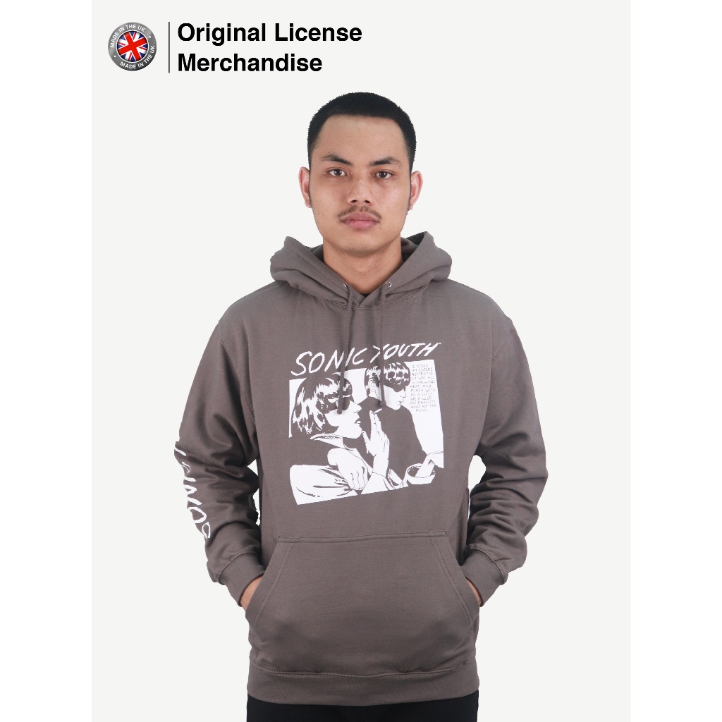 Hoodie Jaket Cotton Polyester Unisex SONIC YOUTH Ori Goo Album Cover Grey