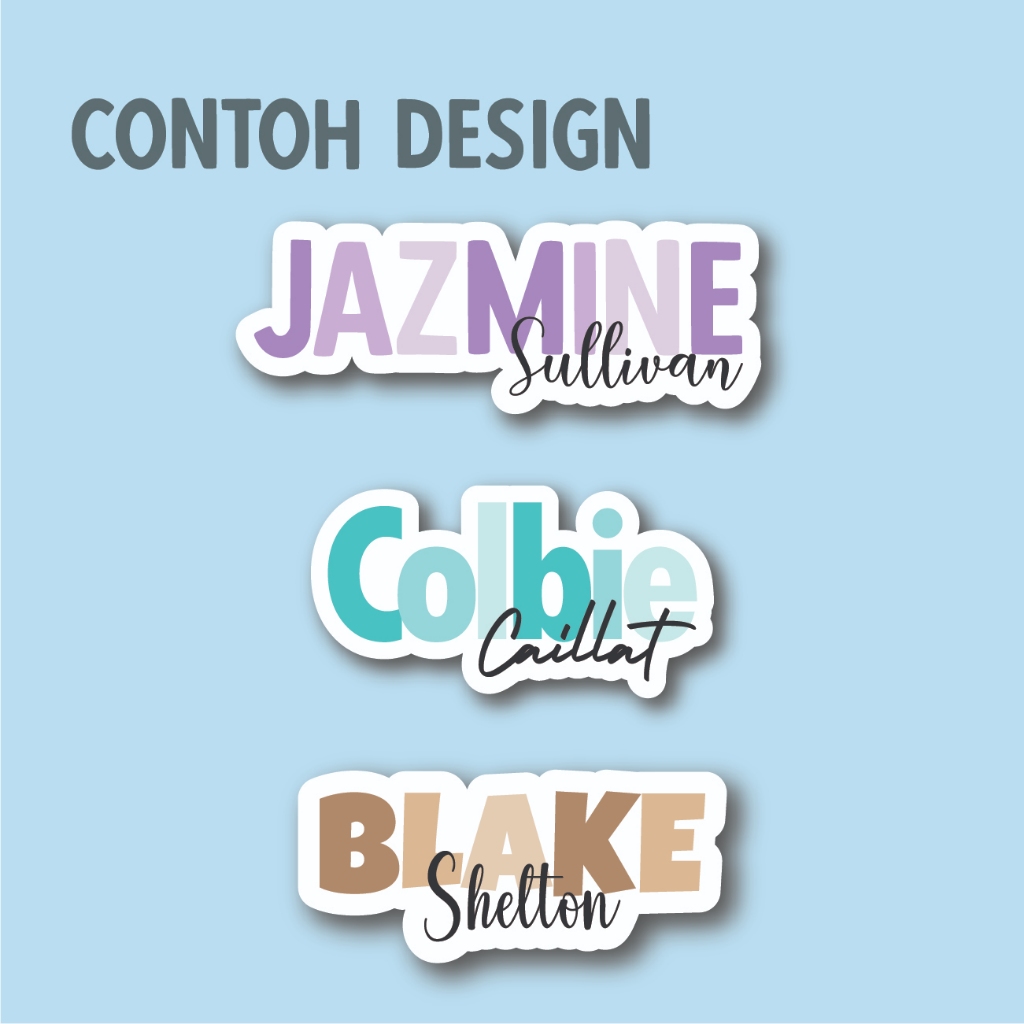 

Vol 2. Sticker Nama Warna Warni Custom Waterproof Rainbow Stiker Label Untuk Stationery Tumblr Buku