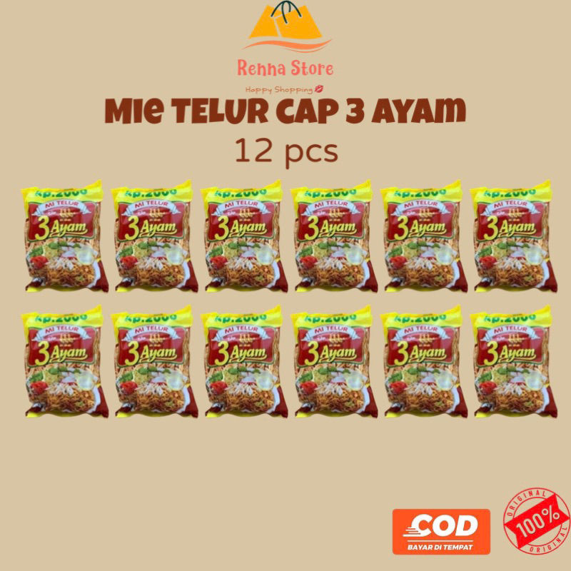 

Mie Telur Cap 3 Ayam (isi 12pcs)