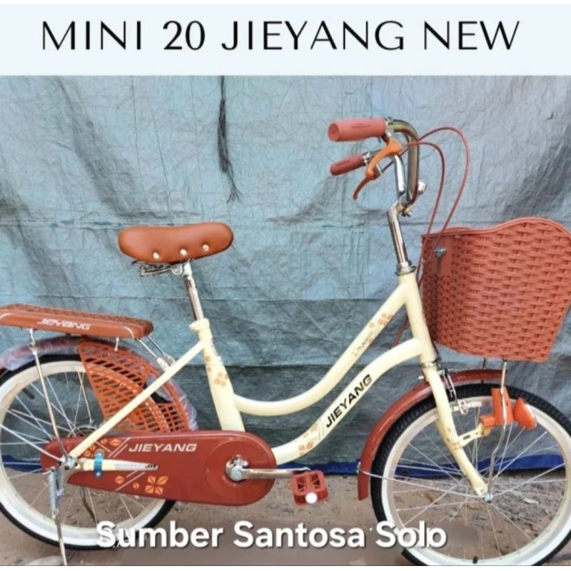 SEPEDA MINI KERANJANG JIEYANG 20 INCH CREAM HARGA PROMO