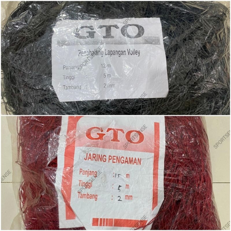 Jaring Pagar Pengaman Lapangan Voly Voli Volly Sepak Bola Futsal GTO Ukuran 12x5 15x5 Tebal 2mm Orig