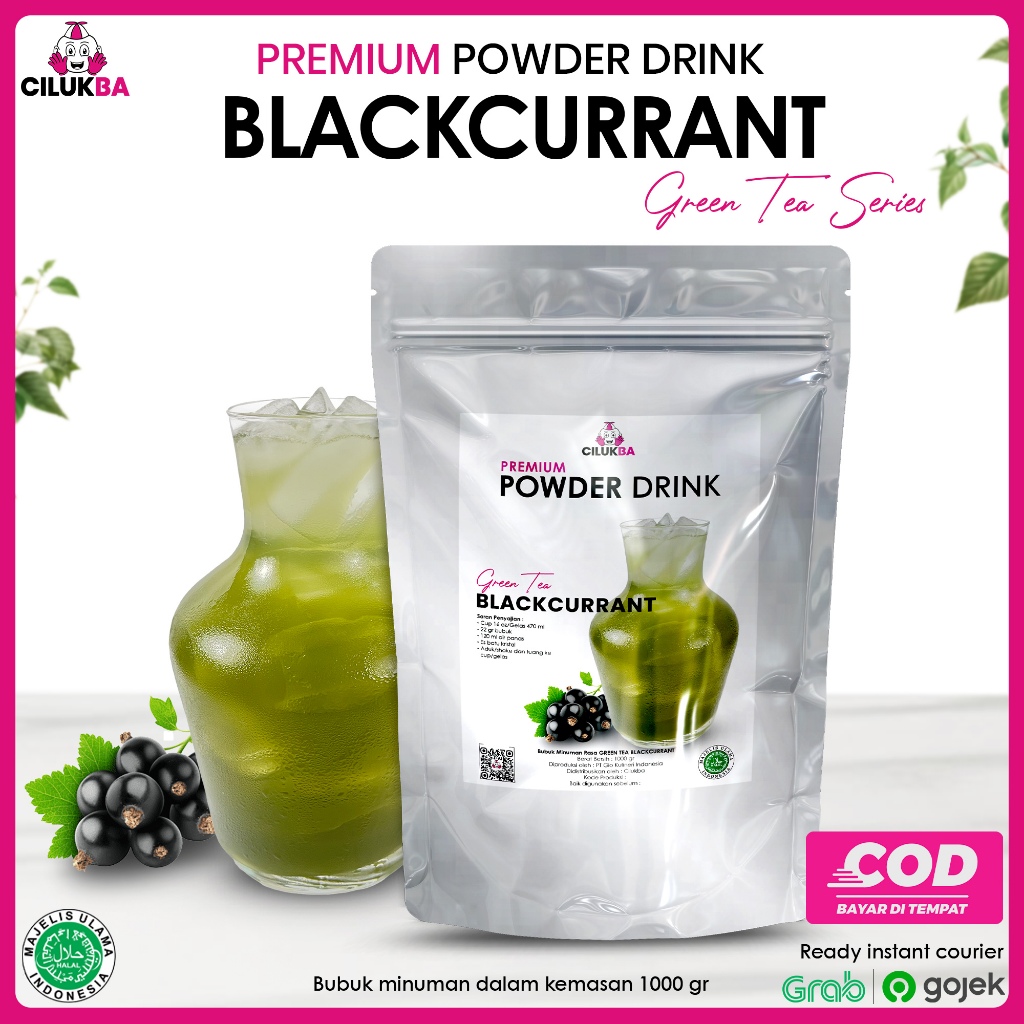 

Cilukba Bubuk Minuman Premium Rasa Blackcurrant Green Tea 1kg / Premium Powder Drink