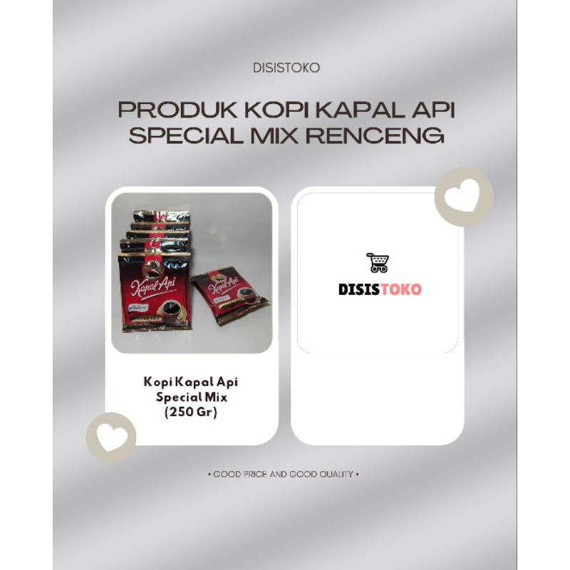 

Kopi Kapal Api Special Mix 1 Renceng isi 10 pcs