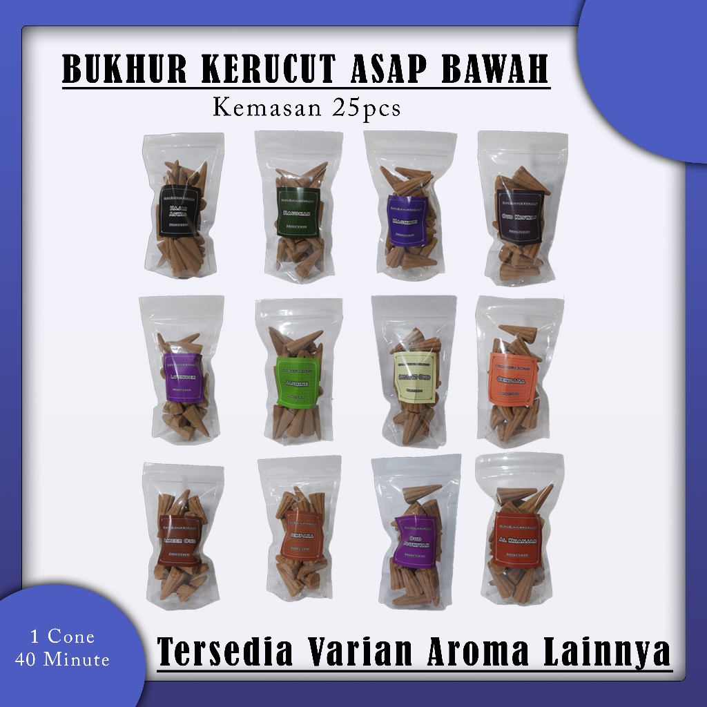 Bukhur Kerucut Isi 25 Pcs Dupa Buhur Aromaterapi