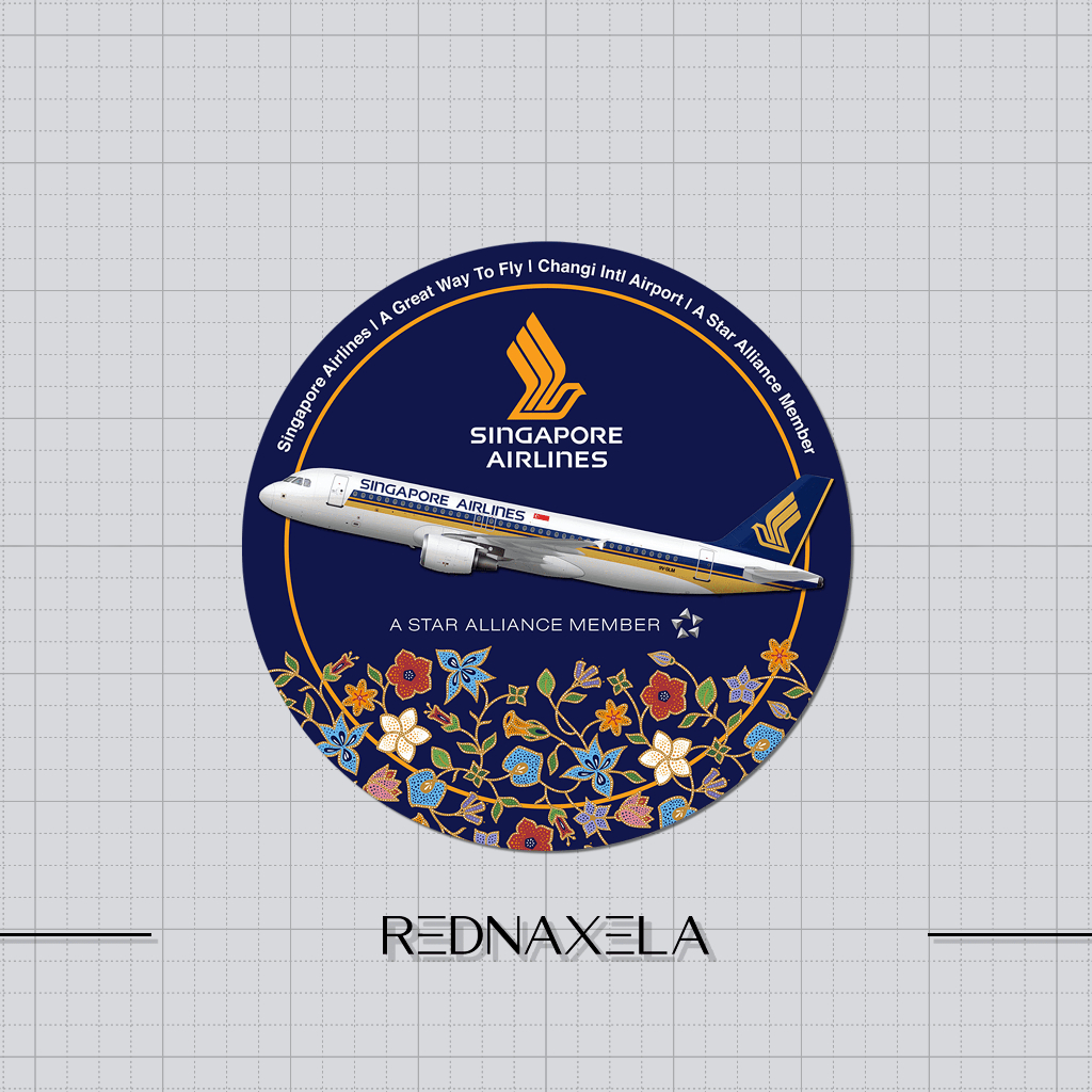 

Stiker Vinyl Singapore Airlines Aircraft Model with Batik Pattern
