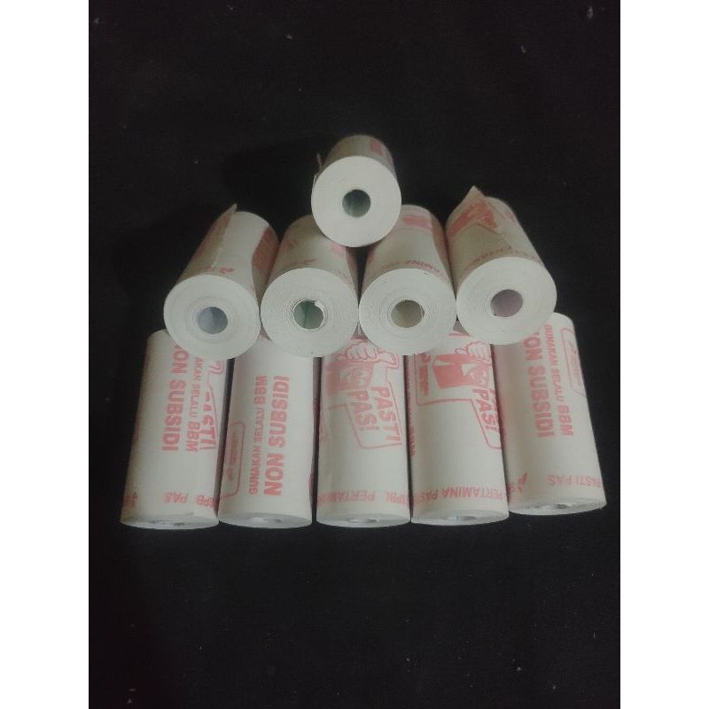 

kertas kasir thermal logo PASTI PAS/SPBU 58/57×30full paket 10Roll