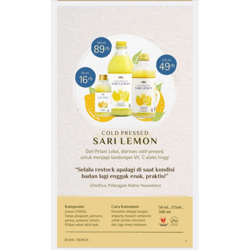 

sari lemon Rahsa Nusantara 235ml