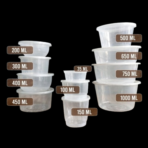 Thinwall Bulat 450 ml Thinwall Bulat Datar 450ml Mangkuk Plastik Salad