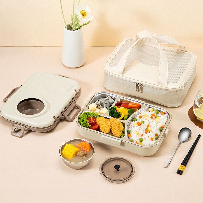 Lunch Box Anak Tempat Makan Anak Sekolah Lunch Box Stainless + Tas Bekal Lunch Box Kotak Makan 3/4