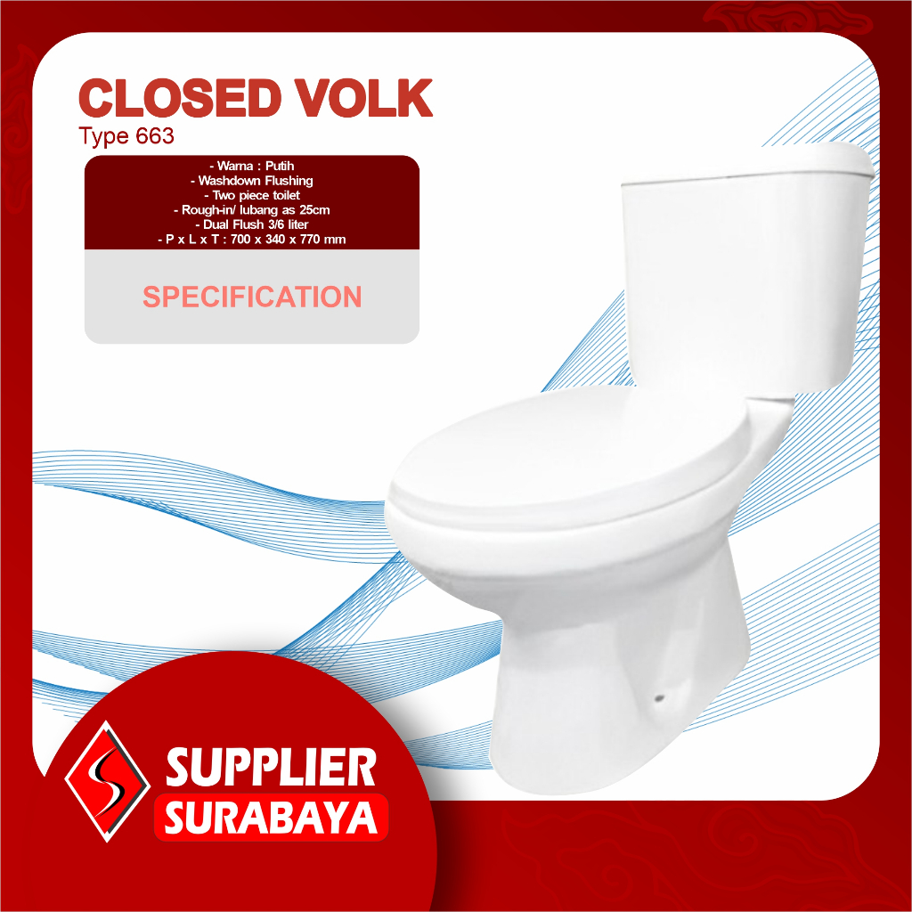 Closet Duduk Volk 663 | Toilet Duduk