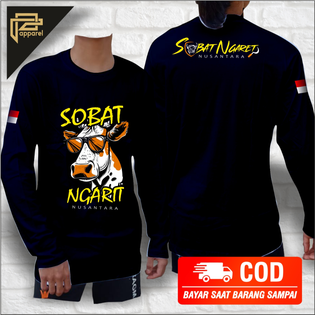 baju kaos SOBAT NGARIT nusantara lengan panjang bahan adem big size jumbo