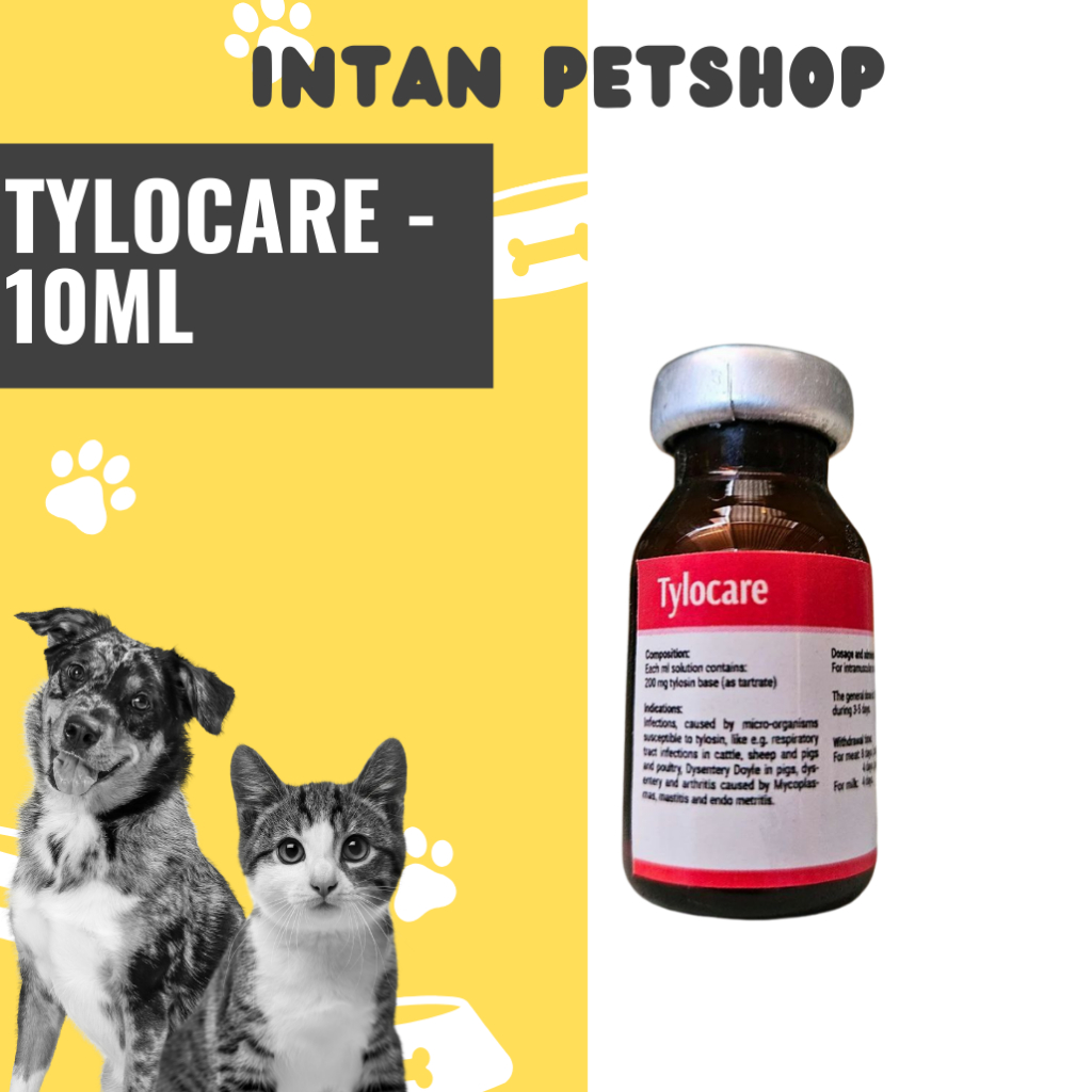 Tylocare Injeksi 10 ml - Untuk Hewan PNEUMONIA - Tylosin 200 mg