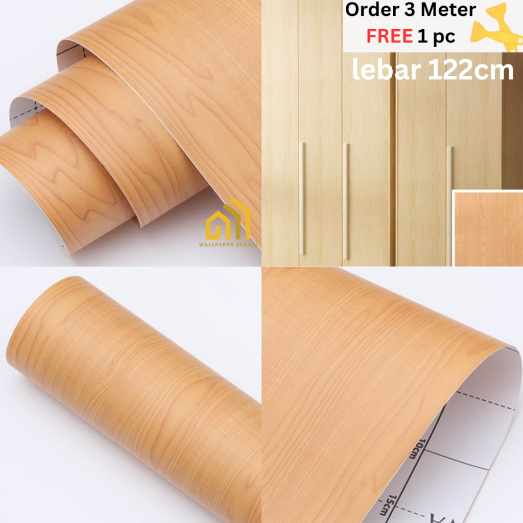 Stiker kayu anti air dan minyak sticker furniture lemari wallpaper meja kayu marmer