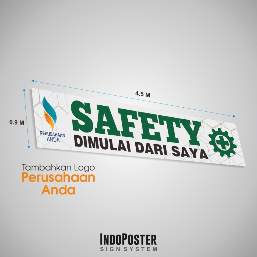 Spanduk Banner K3 Keselamatan Kerja Slogan K3 Safety Dimulai Dari Saya