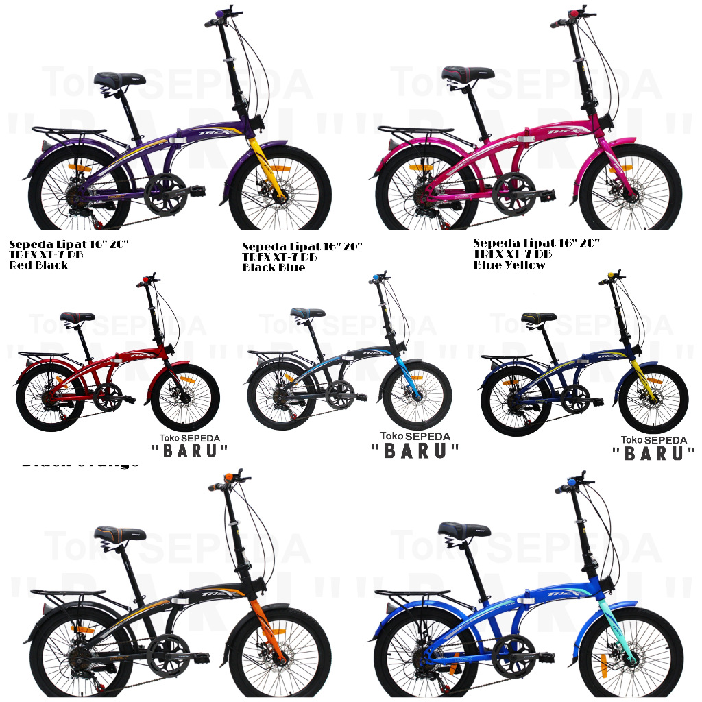 TB - Sepeda Lipat 16 20 TREX XT-7 DB WARNA BARU
