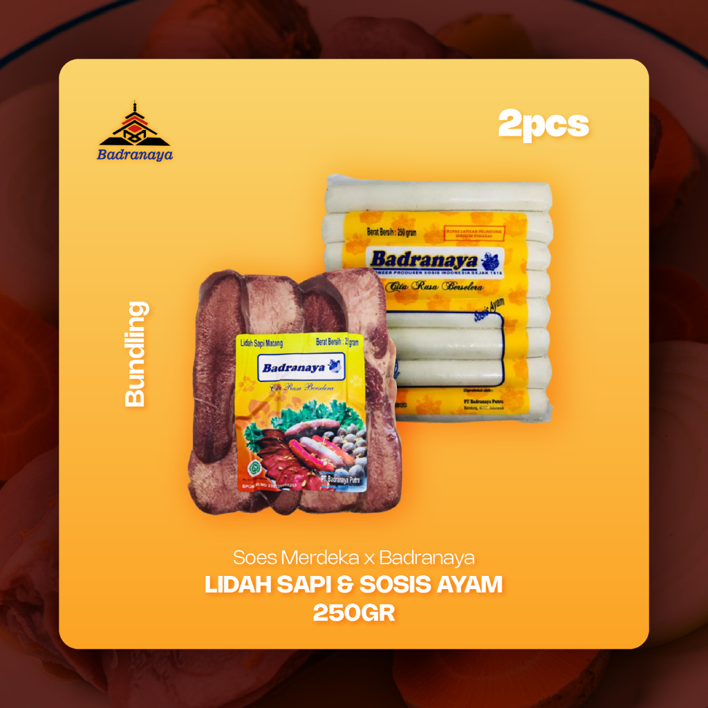 

Soes Merdeka Badranaya Lidah Sapi + Sosis Ayam Badranaya 250gr| Bundling 2