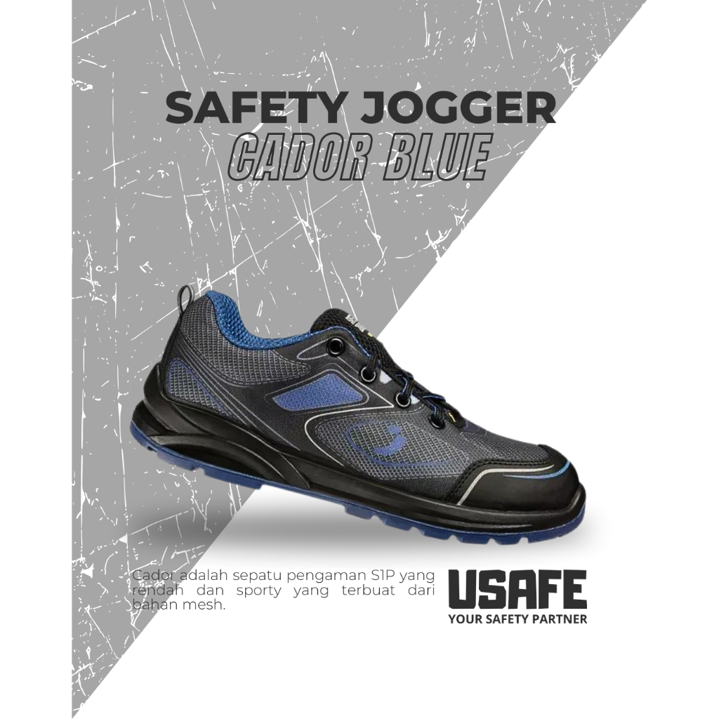 ( GARANSI ) Sepatu Safety Jogger Cador ESD Blue Biru