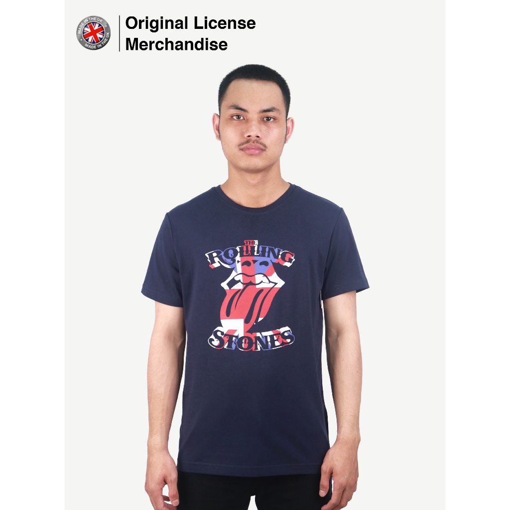 Kaos Baju Tshirt Pendek Casual Pria Wanita Dewasa Cotton Rock Band Musik ROLLING STONES Original Bri