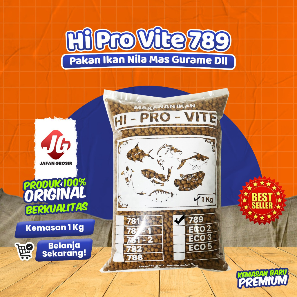 PAKAN IKAN 789 1 KG PAKAN IKAN NILA KEMASAN PREMIUM