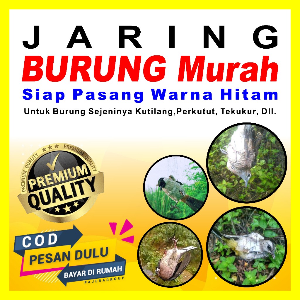 jaring burung kutilang/jaring burung perkutut/jaring siap pasang murah