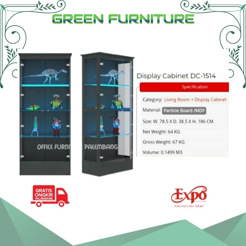lemari kabinet expo DC 1514 lemari hias lemari pajanagn kaca led
