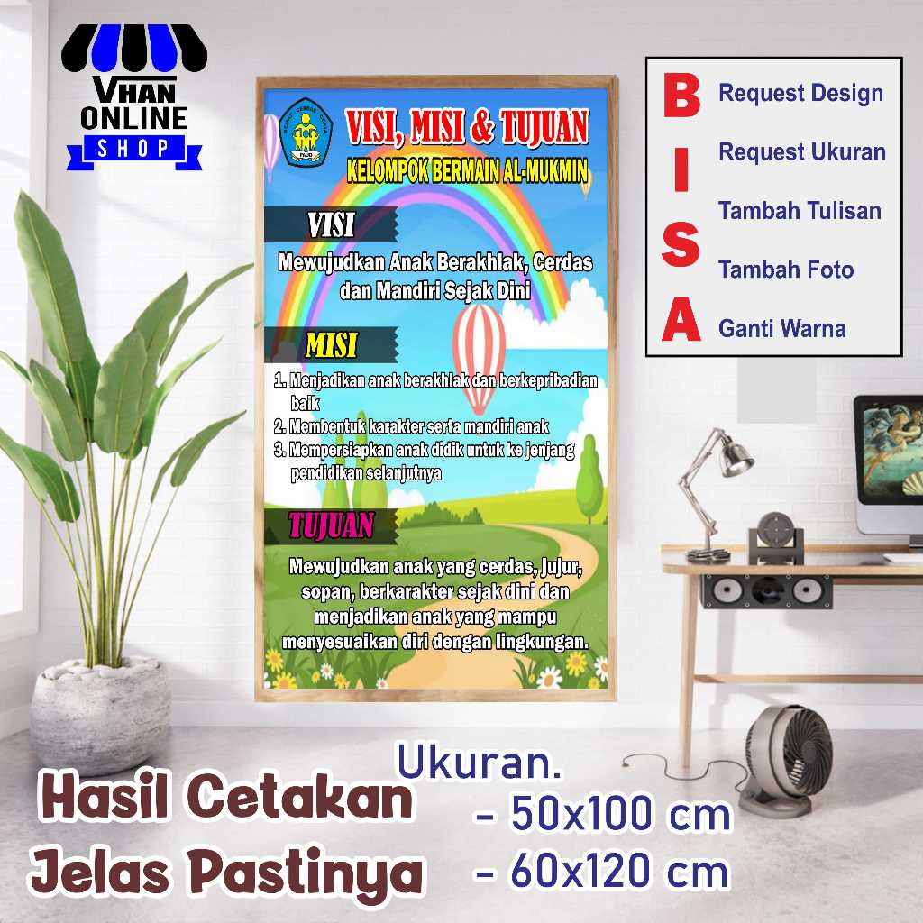 Spanduk banner Custom Visi Misi Sekolah Bagus Keren