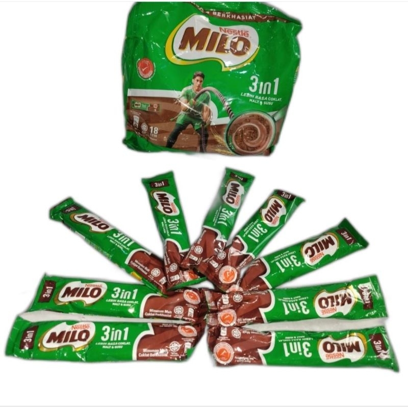 

Susu Milo Coklat 3 in 1 Malaysia Sachet Ecer