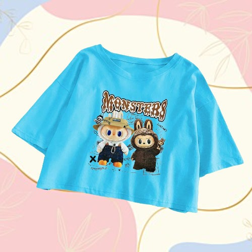 Baju Kaos Crop top Oversize Labubu Viral / Crop Top Wanita Terlaris