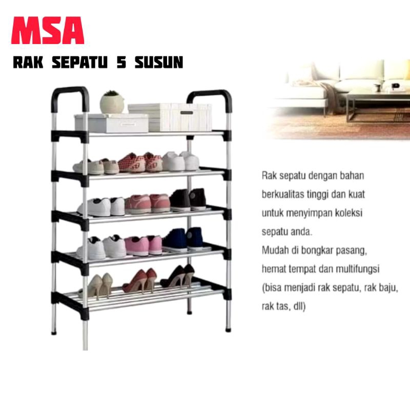 Rak sepatu 5 susun |rak sepatu 5 susun aluminium