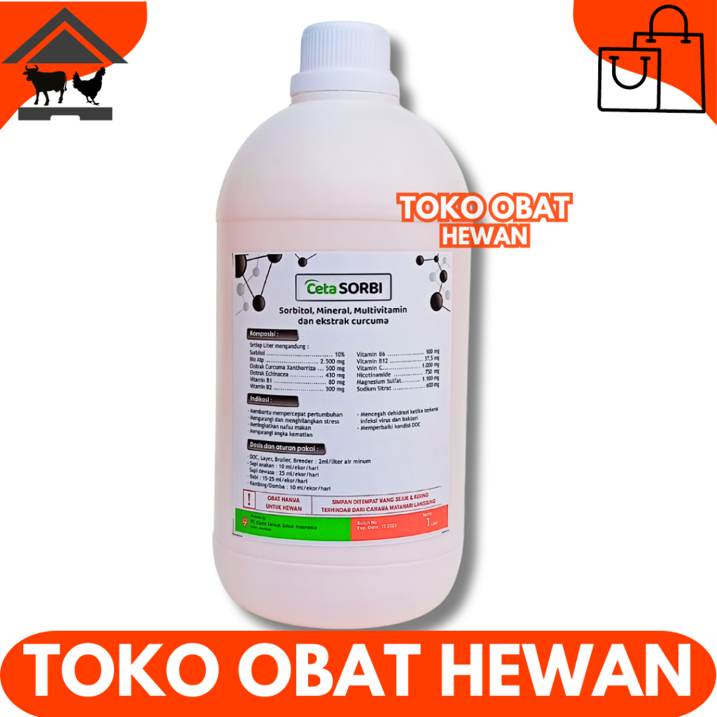 CETA SORBI 1 LITER - Vitamin Herbal ATP Penambah Nafsu Makan & Daya Tahan Tubuh Ternak Sapi Kambing 