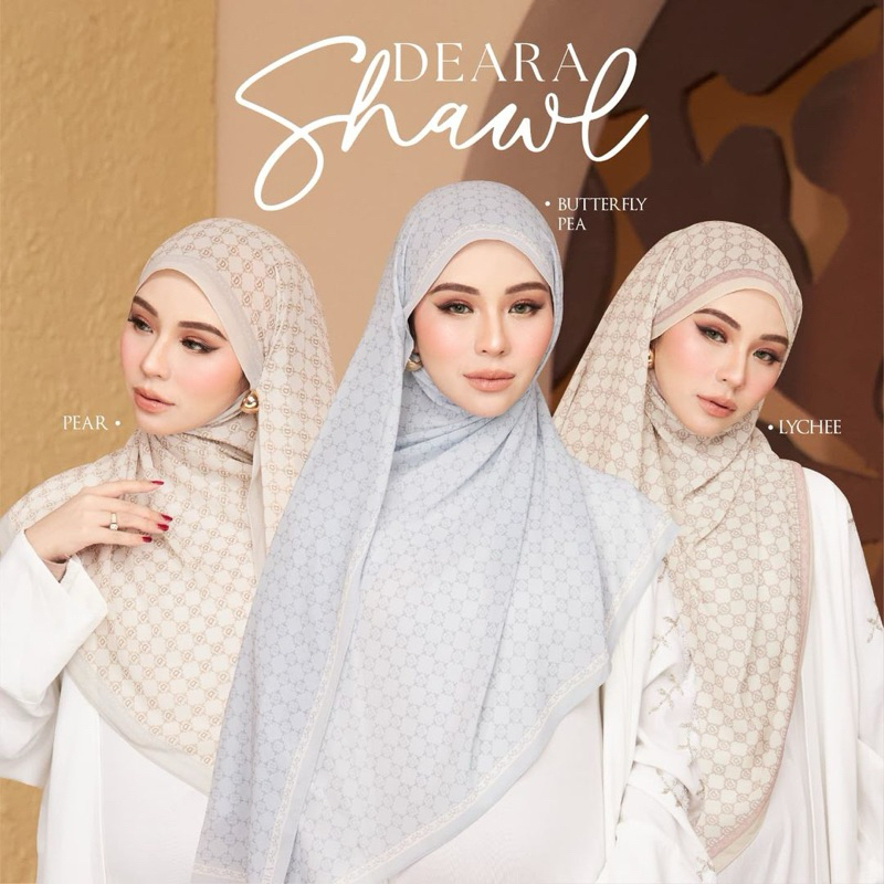 DEARA SHAWL PASHMINA MOTIF DEARA MALAYSIA PASHMINA PREMIUM MALAYSIA READY STOCK HIJAB PASHMINA MALAY
