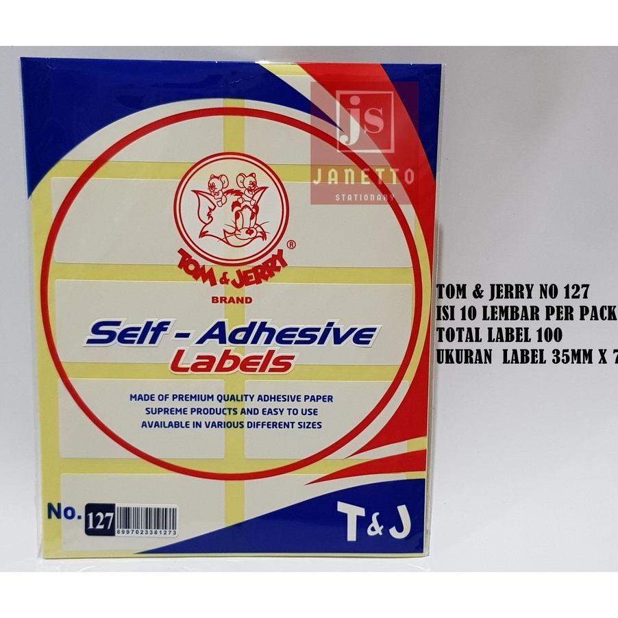 

PRODUK TERBARU Tom and Jerry Label Paper Per pack small pack No 127