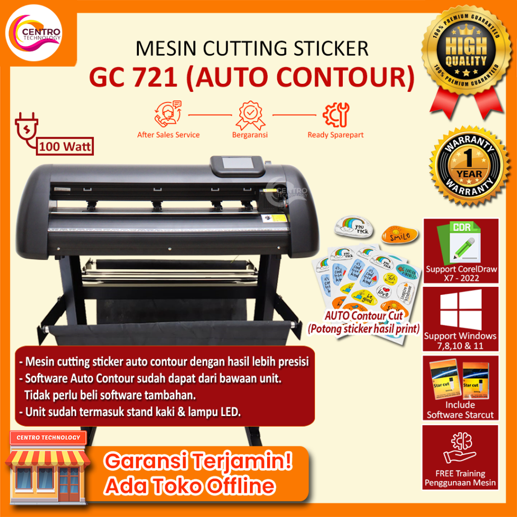 Mesin Cutting Sticker JINKA GC 721 - JINKA GC PRO LED 721 CAM TOUCH SCREEN (60 CM) | Auto Contour Cu