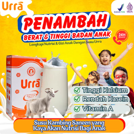 

Urra Susu Kambing Saneen 200 gram untuk Penambah Tinggi Badan Anak dan Penambah berat badan anak