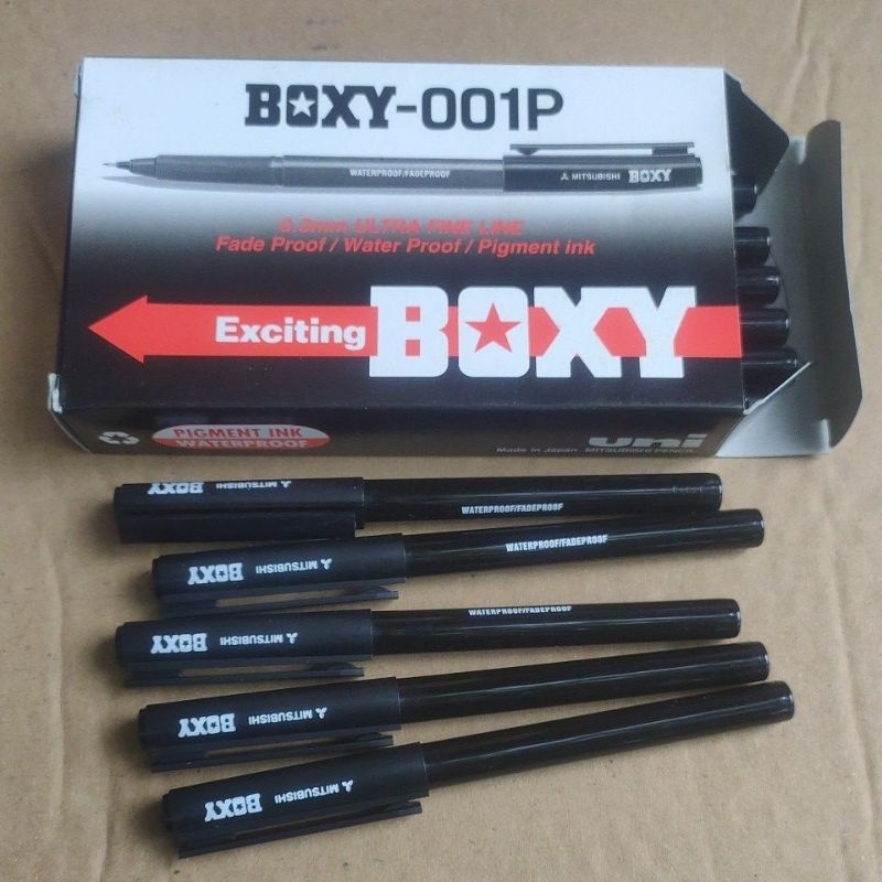

Pulpen BOXY-001P 0.3mm Ultra Fine Line Fade Proof / Water proof 1 Lusin