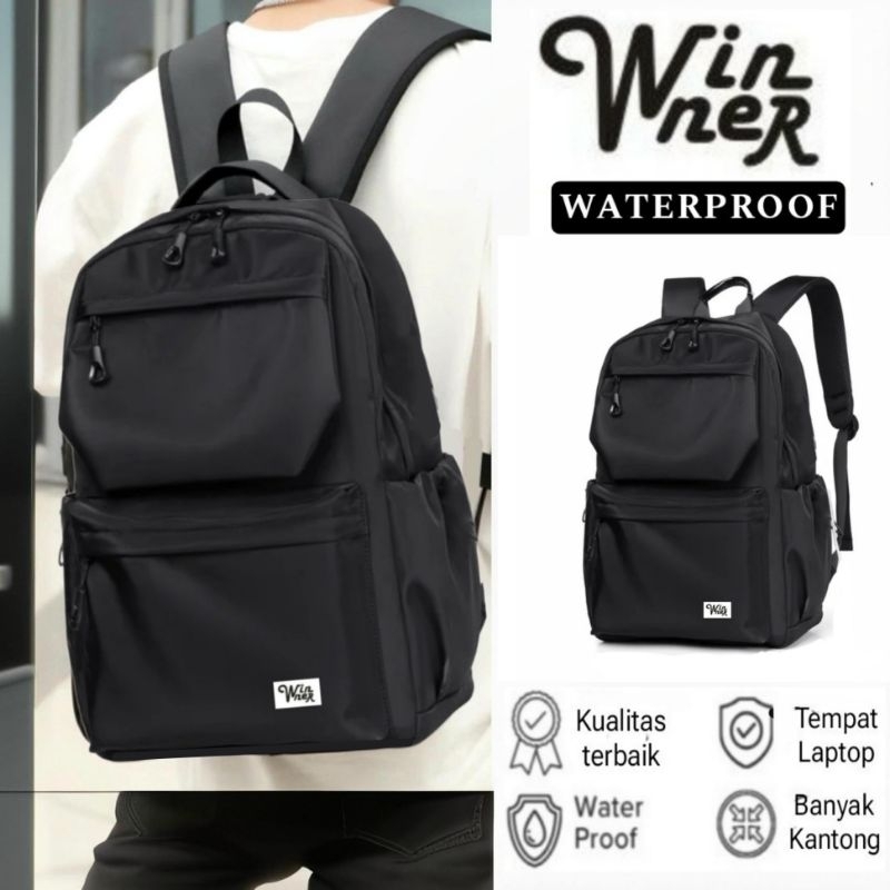 Tas Pria Wanita Anti Air Tas Sekolah Sma Kuliah Ransel Laptop Tas Distro Winner 0098