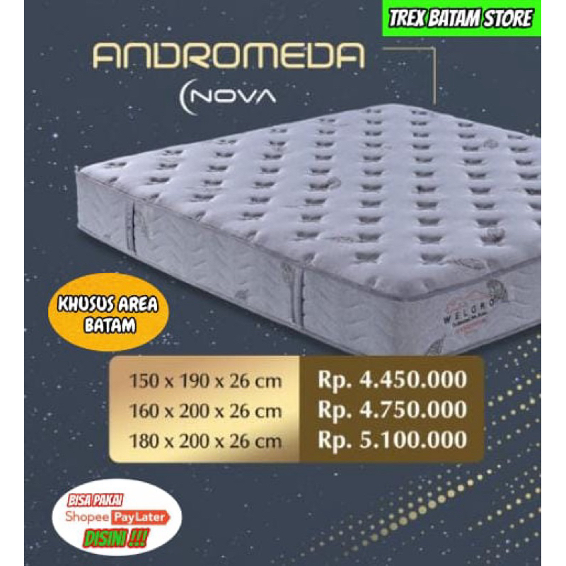 KASUR WELGRO POCKET SPRING BED ANDROMEDA  ORTHOPEDIC TEBAL 26 CM UK 150 x 190  160 X 200 & 180 X 200