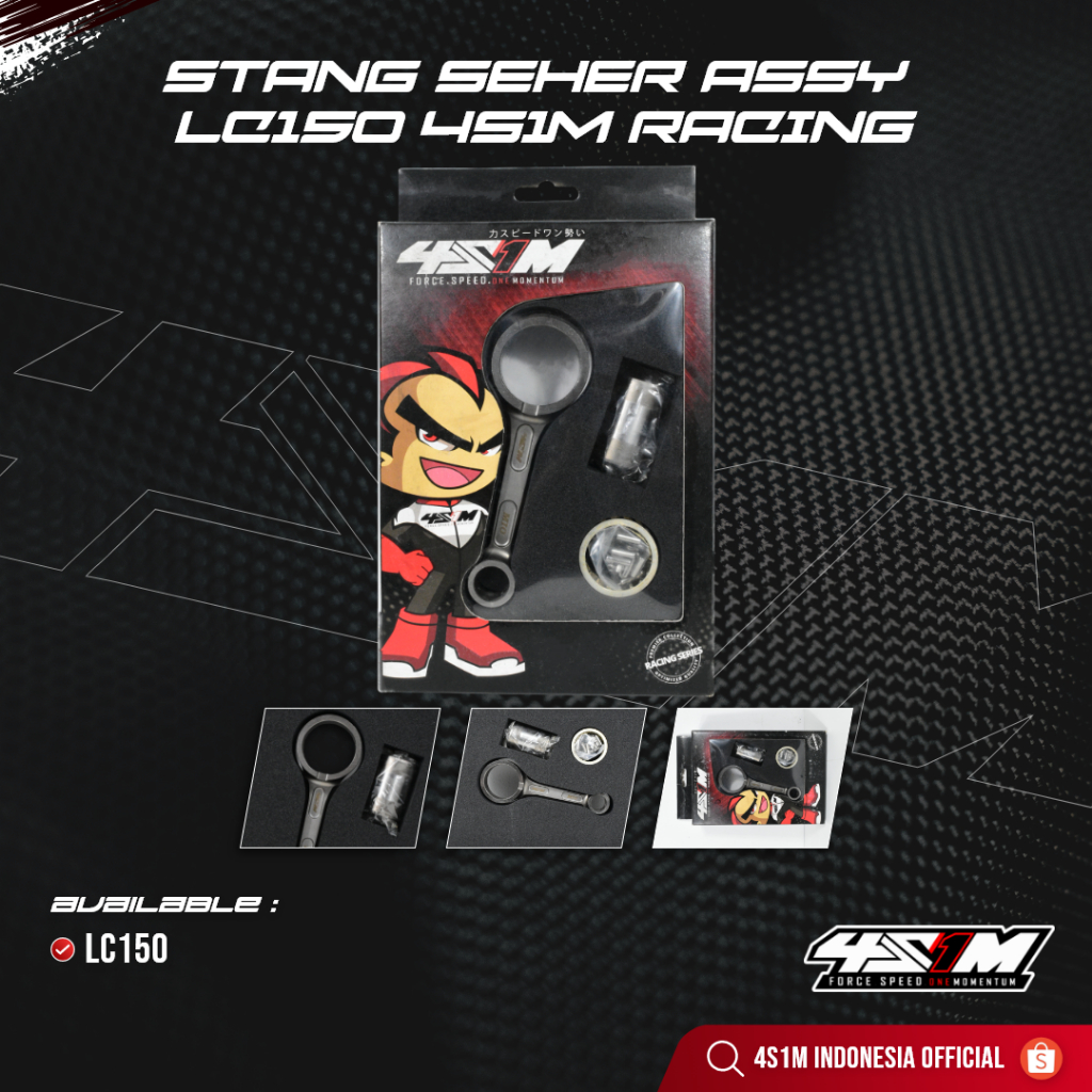 STANG SEHER CONNECTING ROD ASSY 4S1M RACING MX KING/MIO - SETANG PISTON SEHER CONROD SOKAR AS KREK B