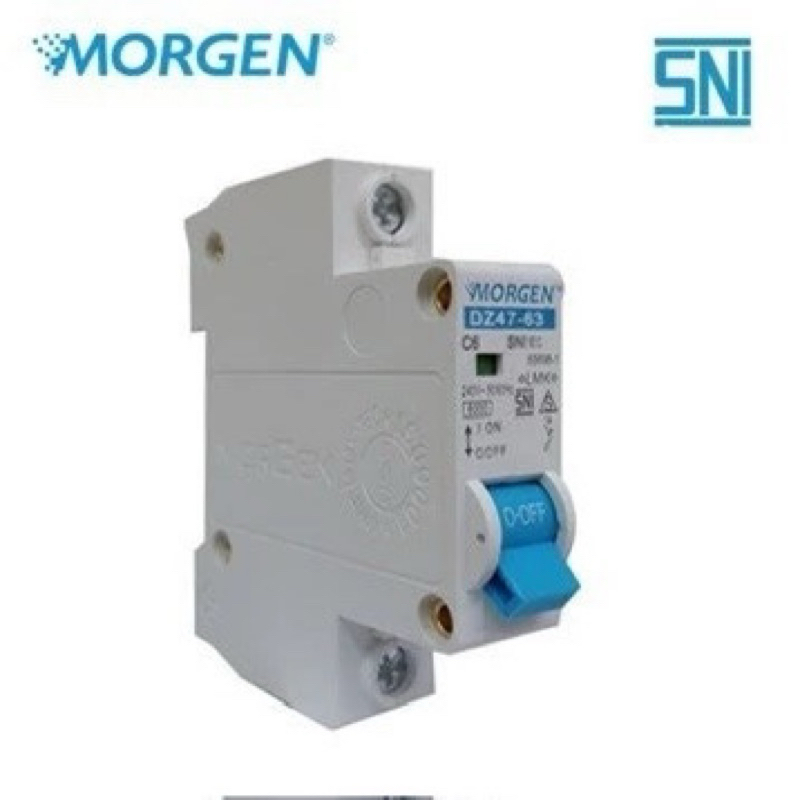 MCB MORGEN 1P 1 PHASE 1 PAS 1 P MORGEN / VISERO MCB PLN BIRU MURAH MERIAH MCB SNI 2A 4A 6A 10A 16A