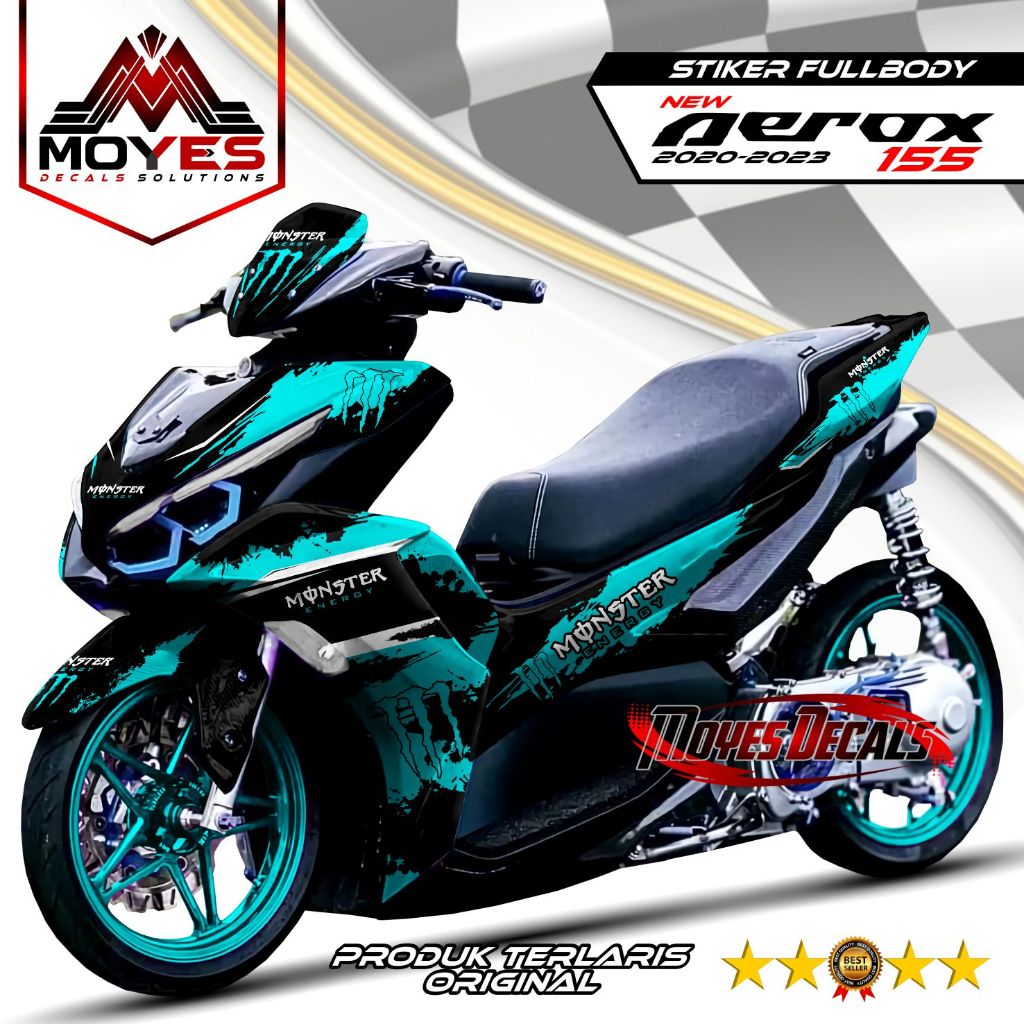 ⭐⭐⭐⭐⭐⭐⭐ Bisa COD. Decal Stiker Full Body New Aerox 155 2021 2023 Motif HAYABUSA VS MONSTER Aerox 155