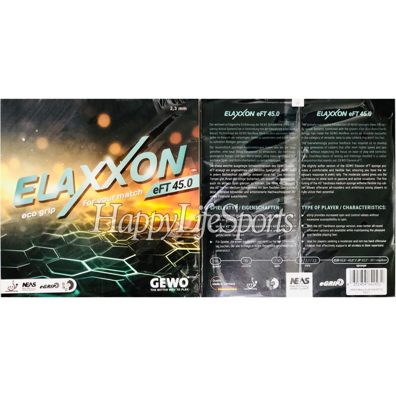 [ORIGINAL] Karet Pingpong Gewo Elaxxon eft 45