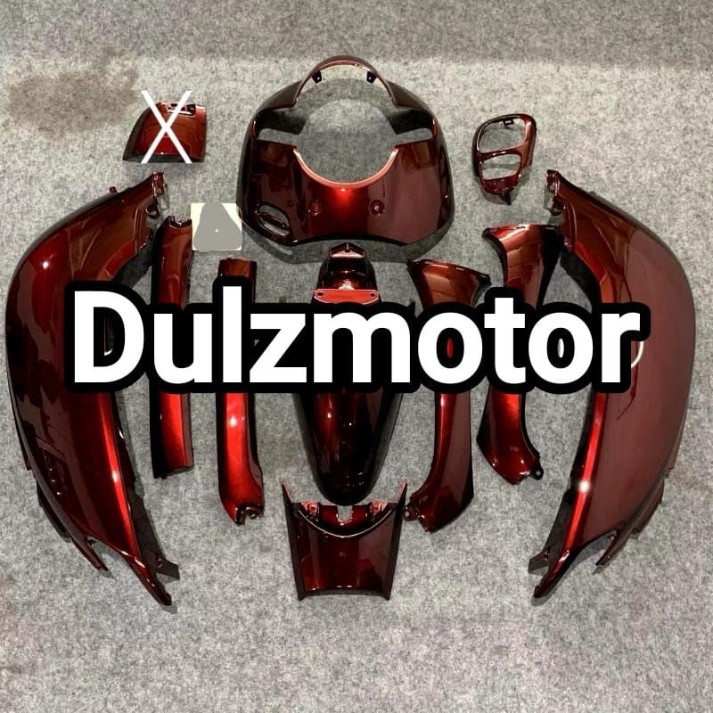 COVER BODY HALUS HONDA SCOOPY FI 2017 CUSTOM WARNA DARK RED / BODY HALUS SCOOPY DONAT 2017