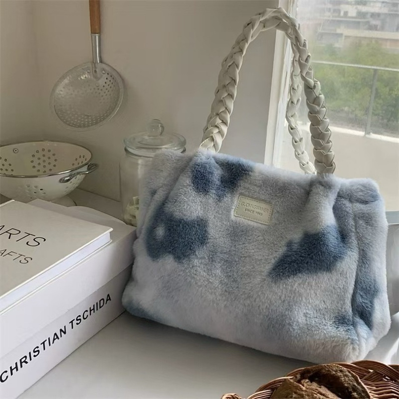 Tas Bahu Wanita Bulu Tas Cewek Tote Shoulder Furry Bag GT 2070