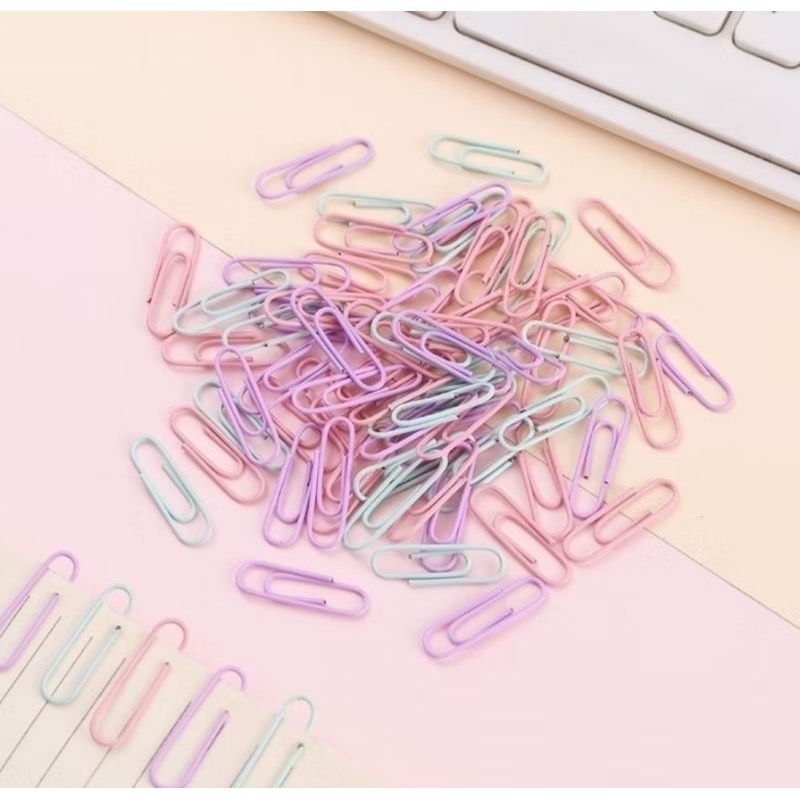 

80PCS/Pack 28mm Paper Clip Warna Metalic / Warna Macaron / Paper Klip Warna / Penjepit Kertas