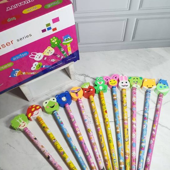 

SALE Pensil penghapus SUPER 1box24setpensil unikpensil stippensil hapusan