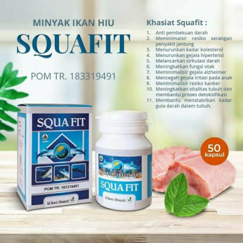 Minyak Ikan Hiu Kapsul Squafit isi 50 Kapsul/Minyak hati ikan hiu