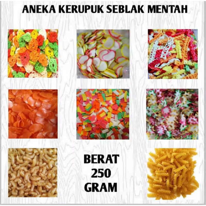 

ANEKA KRUPUK SEBLAK MENTAH 250 GRAM