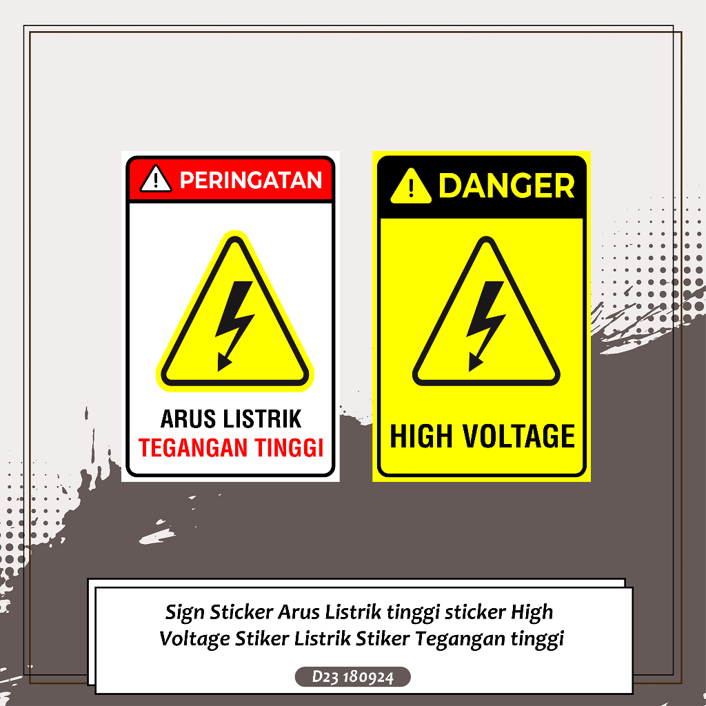 

Sign Sticker Arus Listrik tinggi sticker High Voltage Stiker Listrik Stiker Tegangan tinggi